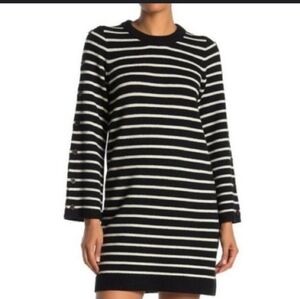 Madewell Black and White Striped Mini Dress